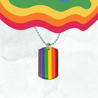 Dúhový pride náhrdelník s príveskom, kovový, LGBT+