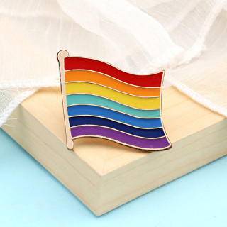 LGBT+ Pride vlajka - pripínací odznak, kovový