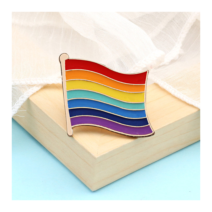 LGBT+ Pride vlajka - pripínací odznak, kovový